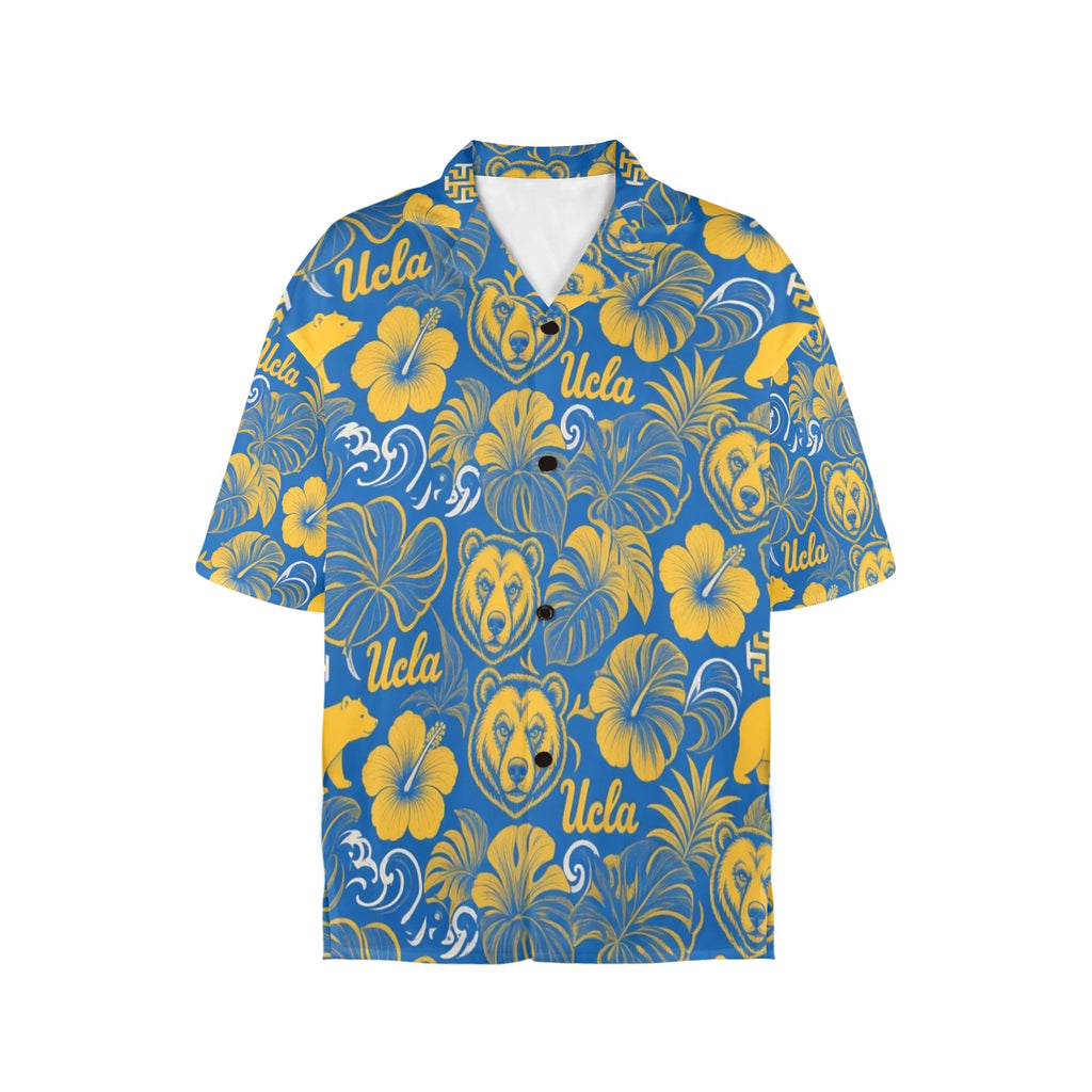 UCLA Women's All Over Print Hawaiian Shirt （Made in USA Ships to USA Only）