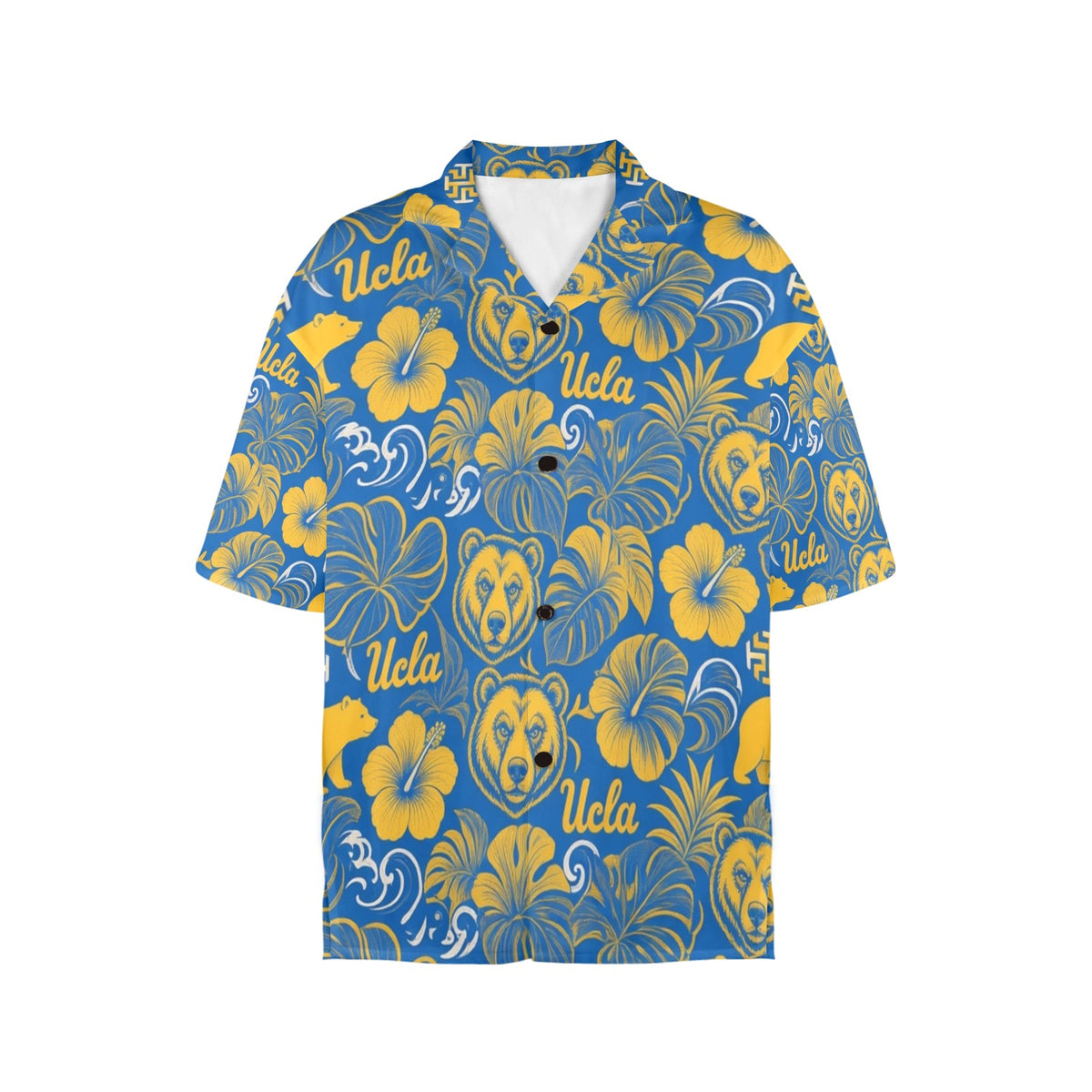 UCLA Women's All Over Print Hawaiian Shirt （Made in USA Ships to USA Only）