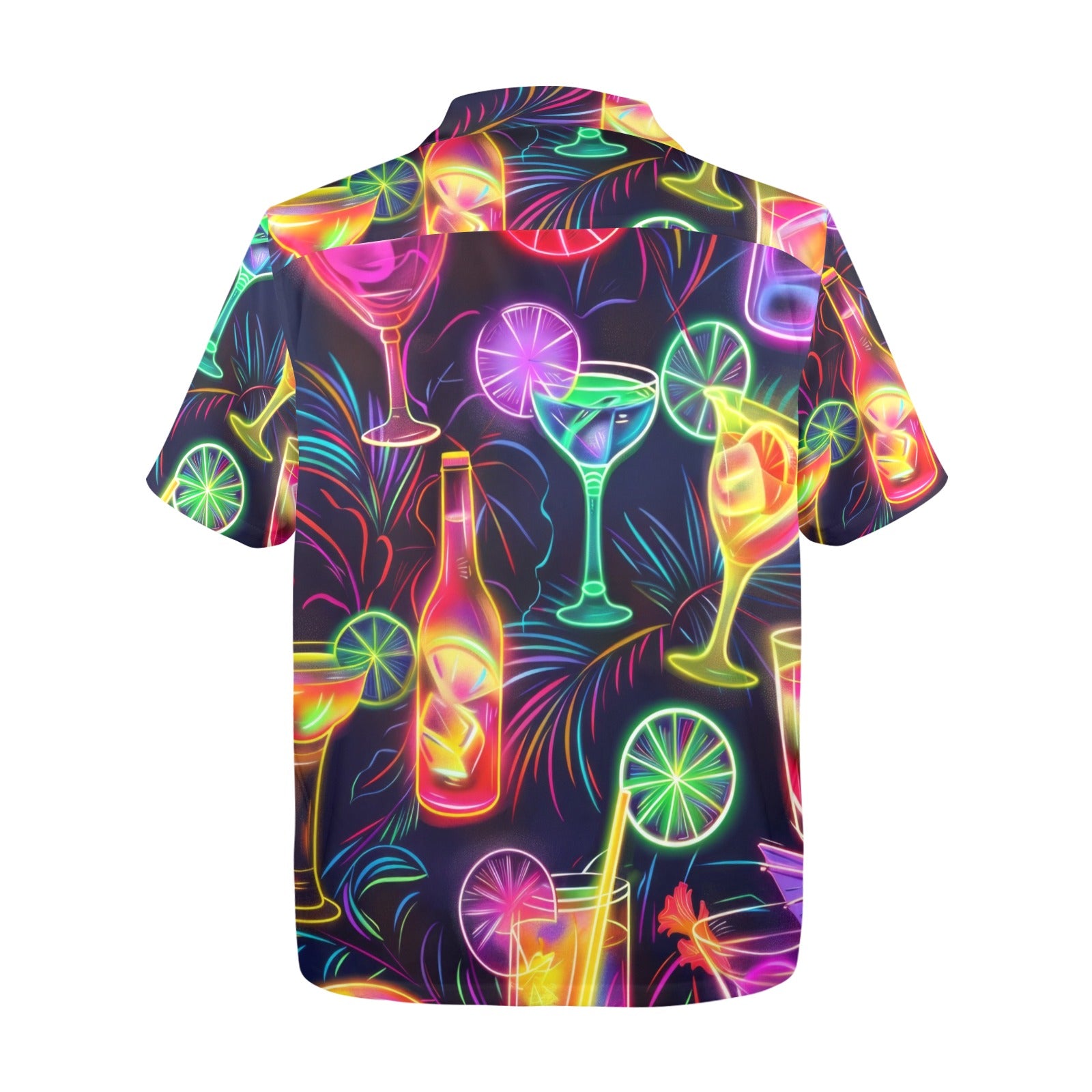 The Cocktail Men's All Over Print Hawaiian Shirt Made In USA Ships to USA Only