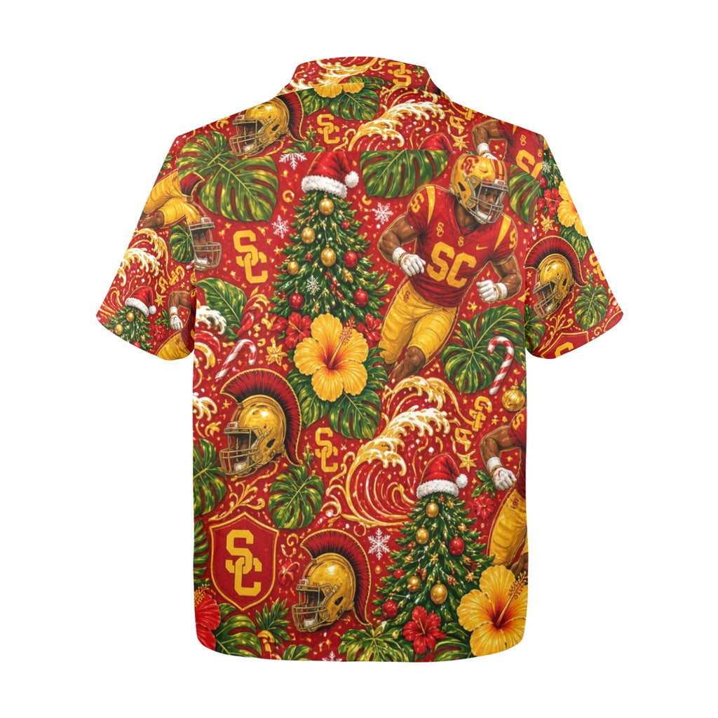USC Christmas Men's All Over Print Hawaiian Shirt Made In USA Ships to USA Only