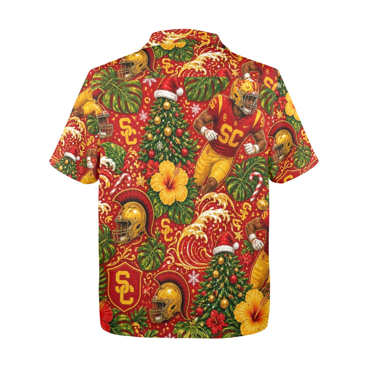 USC Christmas Men's All Over Print Hawaiian Shirt Made In USA Ships to USA Only