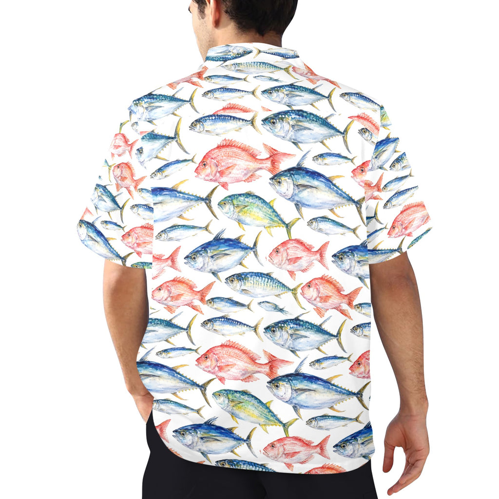 Something's Fishy - With Your Story  Men's All Over Print Hawaiian Shirt Made In USA Ships to USA Only