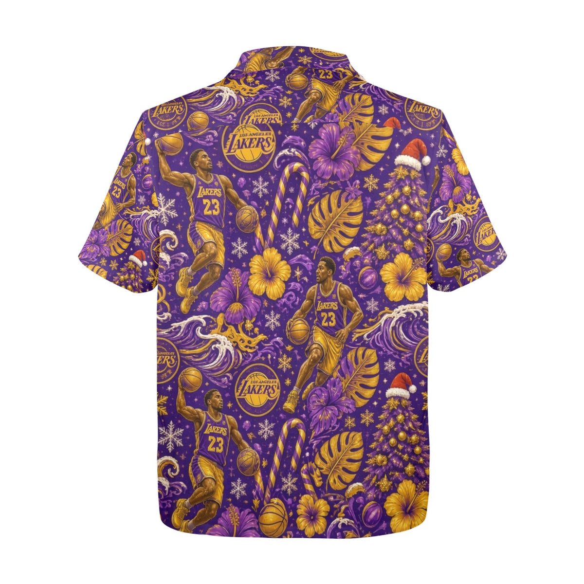 Lakers Christmas Men's All Over Print Hawaiian Shirt Made In USA Ships to USA Only