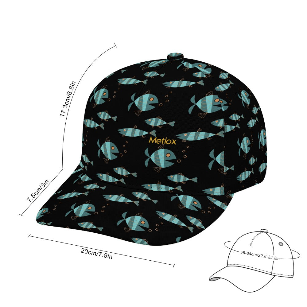 Metlox Pottery Manhattan Beach Old School of Fish Baseball Cap #ManhattanBeach