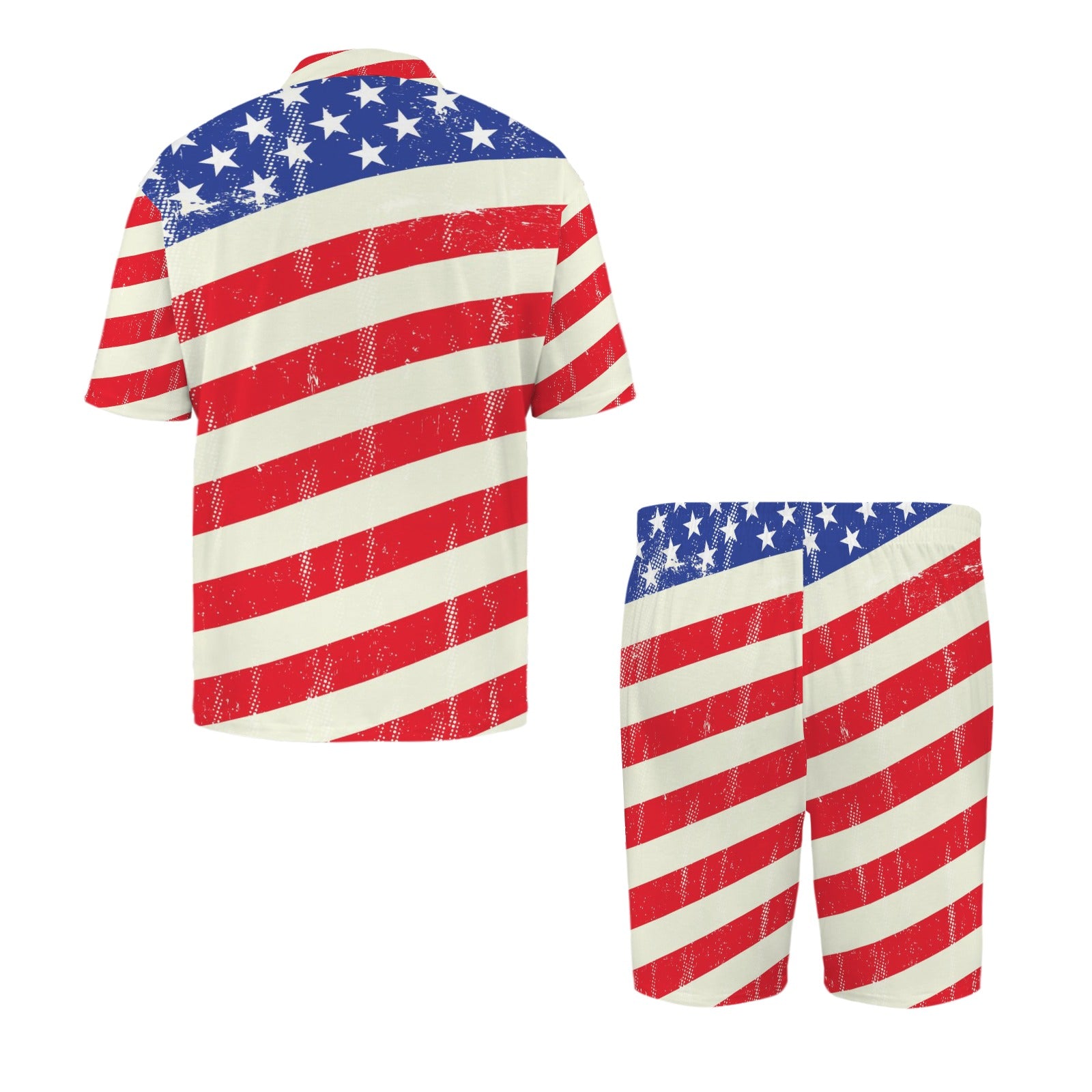 Go USA Men's V-Neck Short Pajama Set (Made in USA，Ships to USA Only)