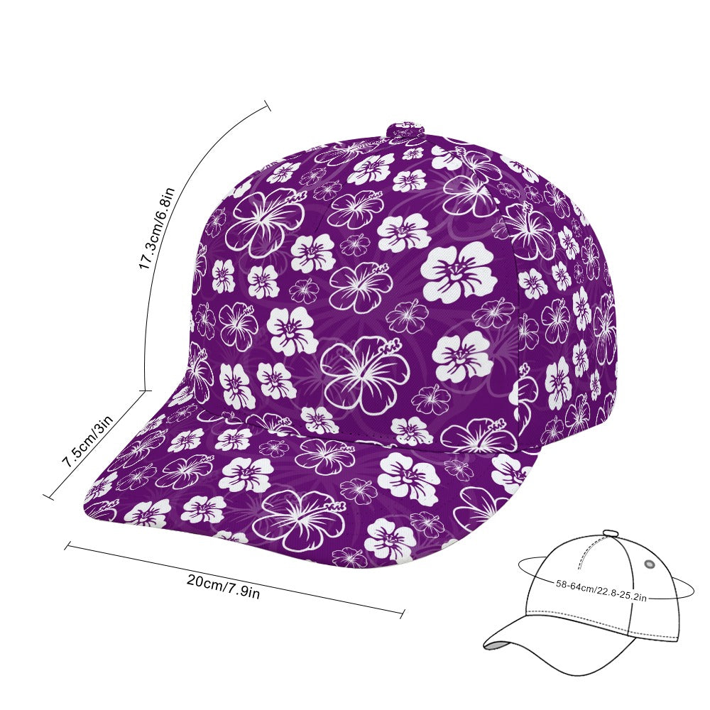 Purple Hawaiian Print Baseball Cap Free Shipping