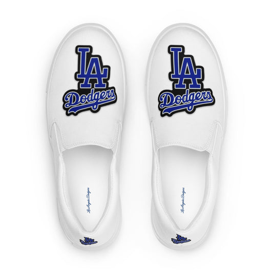Los Angeles Baseball - White Men’s slip-on canvas shoes