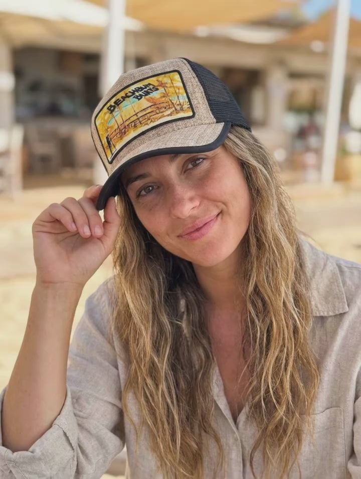 Beach Bum Burts 🏖️  Custom One of a Kind - Thatch Look Style Hat