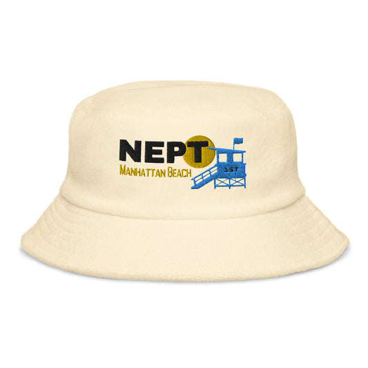 NEPT-une 1st Street Manhattan Beach Life Guard Stand Unstructured terry cloth bucket hat