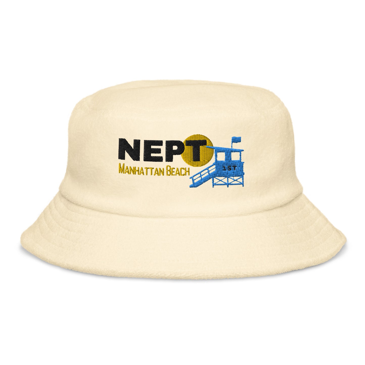 NEPT-une 1st Street Manhattan Beach Life Guard Stand Unstructured terry cloth bucket hat