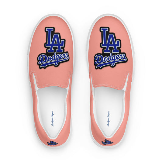 Los Angeles Baseball - Pink Women’s slip-on canvas shoes